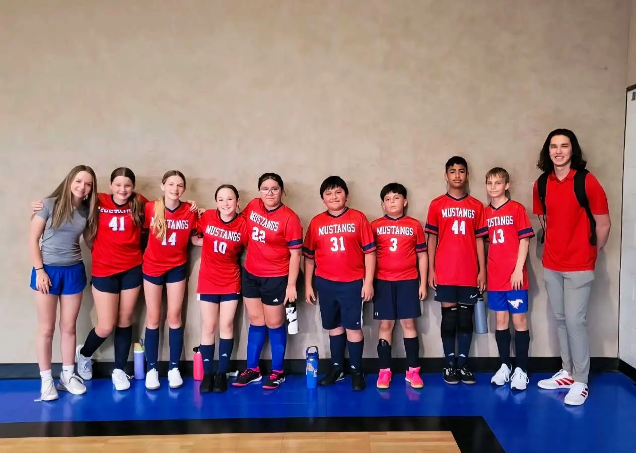 Eva with the MIS Futsal Team